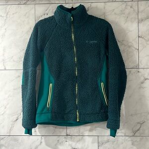 Deep teal Sherpa fleece zip up